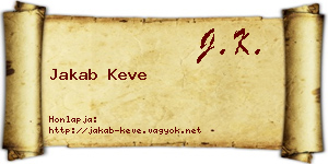 Jakab Keve névjegykártya